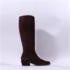 Wonders Fei Low Heel Long Boot - Brown Suede